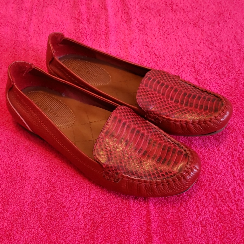 Bare traps red loafers